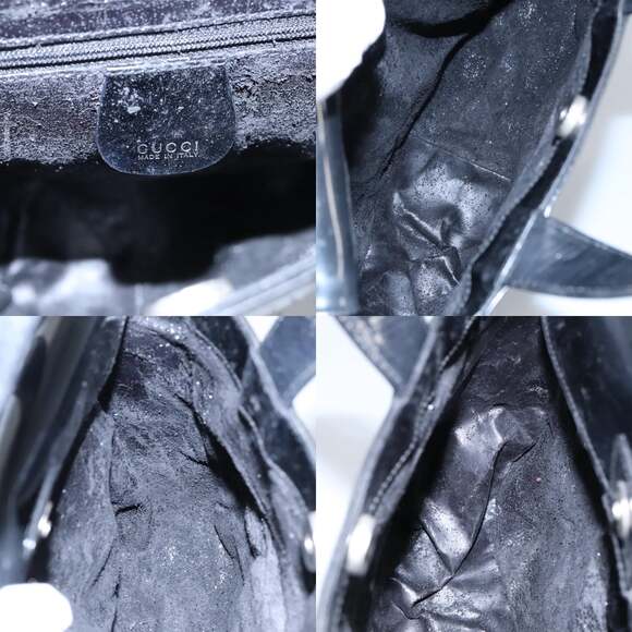 GUCCI Hand Bag Enamel Black Silver 000 1013 000 1013 - Picture 11 of 12